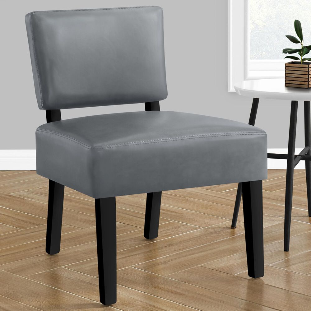 Monarch specialties Slipper Solid Wood Legs-for Living Room or Bedroom-Upholstered Armless Accent Chair Grey Monarch specialties Slipper Solid Wood Legs-for Living Room or Bedroom-Upholstered Armless Accent Chair Grey